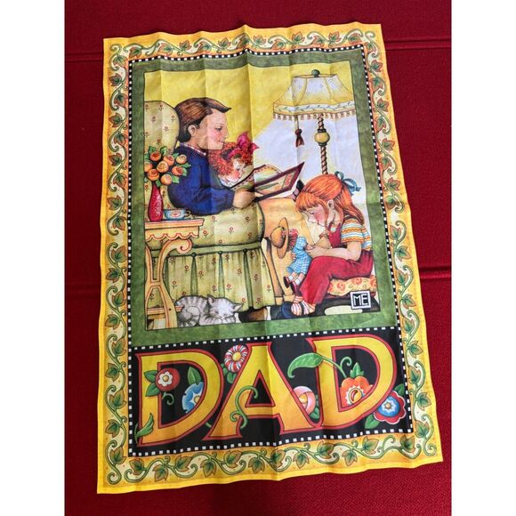 Mary Engelbreit Fathers Day Garden/house Flag Outdoor 22 X 17 Dad with Daughter - Picture 4 of 5
